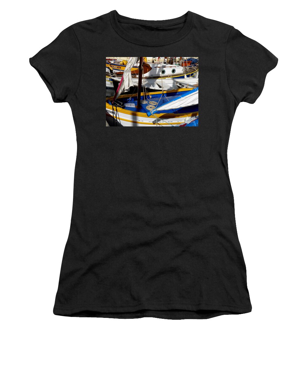 voiles Latines Women's T-Shirt featuring the photograph Colorful Boats by Lainie Wrightson