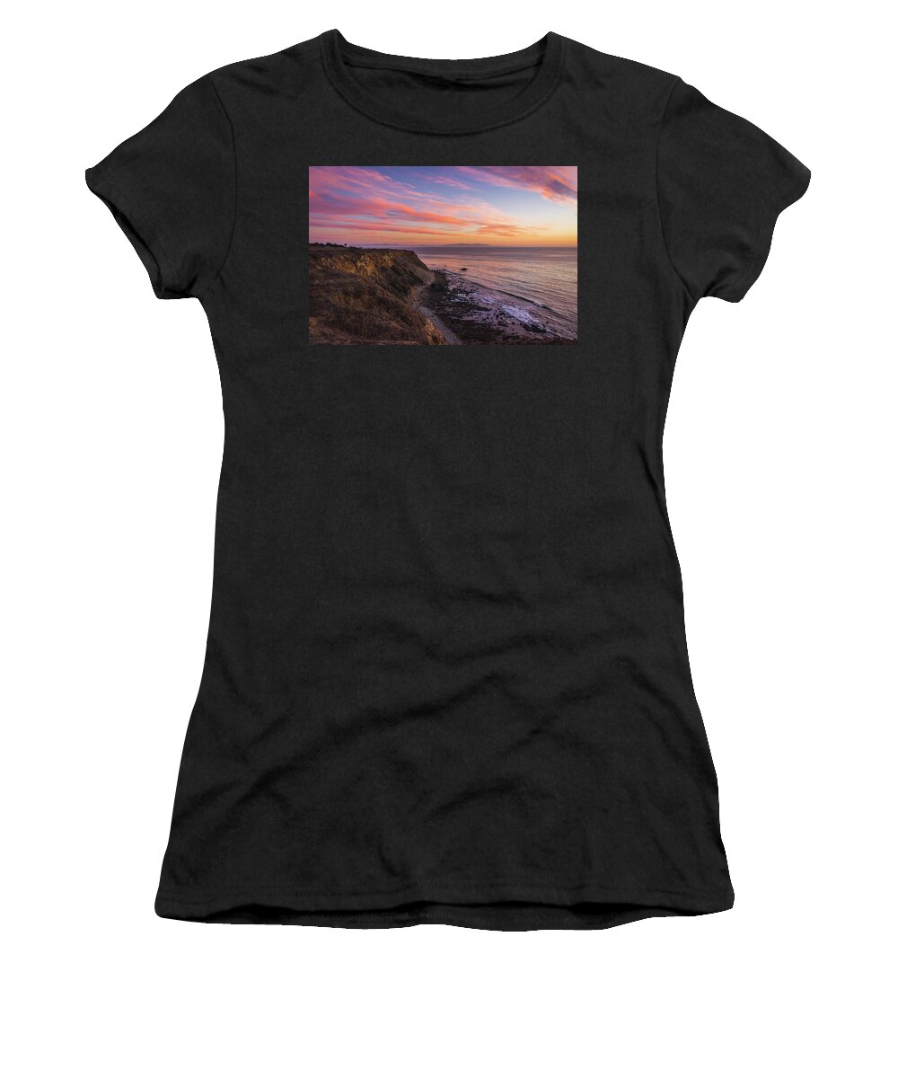 Beach Women's T-Shirt featuring the photograph Colorful Sunset at Golden Cove by Andy Konieczny