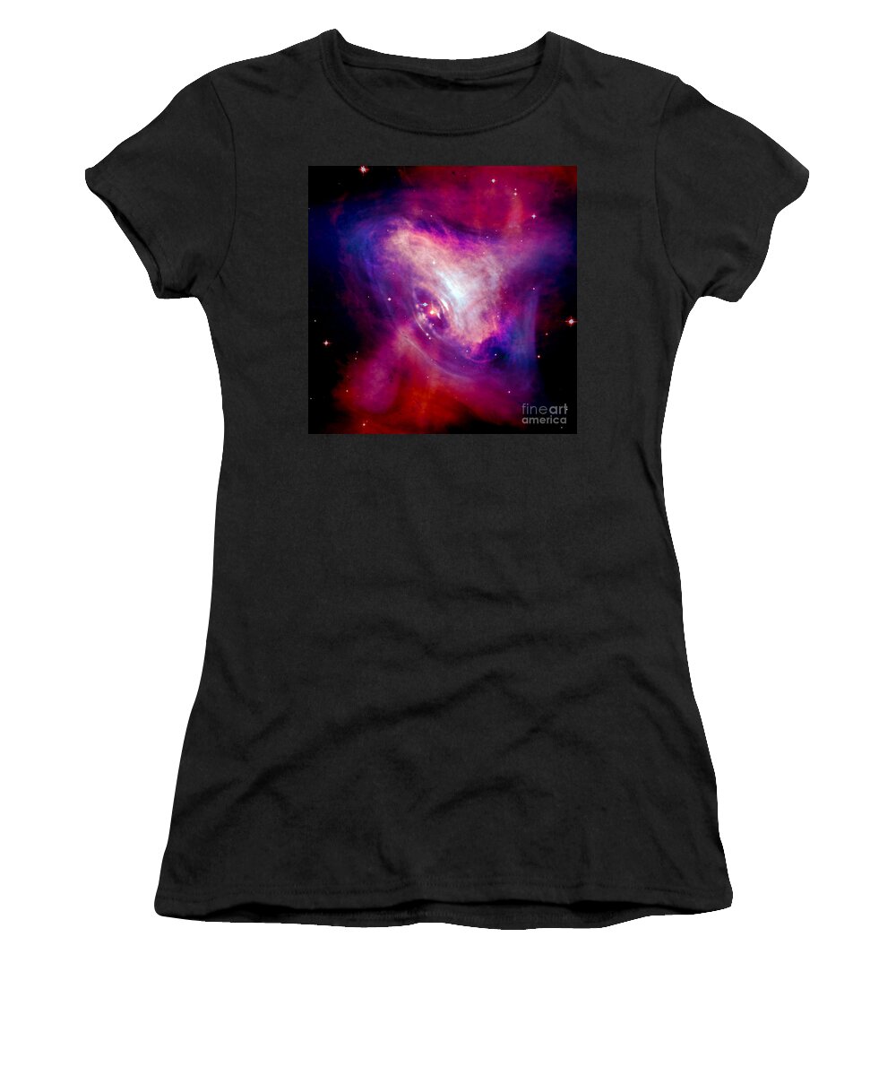 Combined Women's T-Shirt featuring the photograph Combined X-Ray and Optical Images of the Crab Nebula by Nicholas Burningham