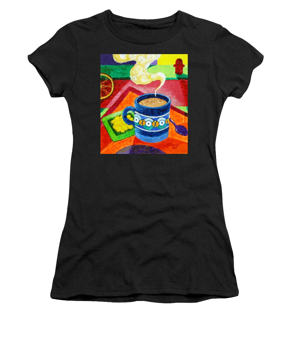 Coffee Women's T-Shirt featuring the painting Complementary Coffee 2 by Paul Hilario