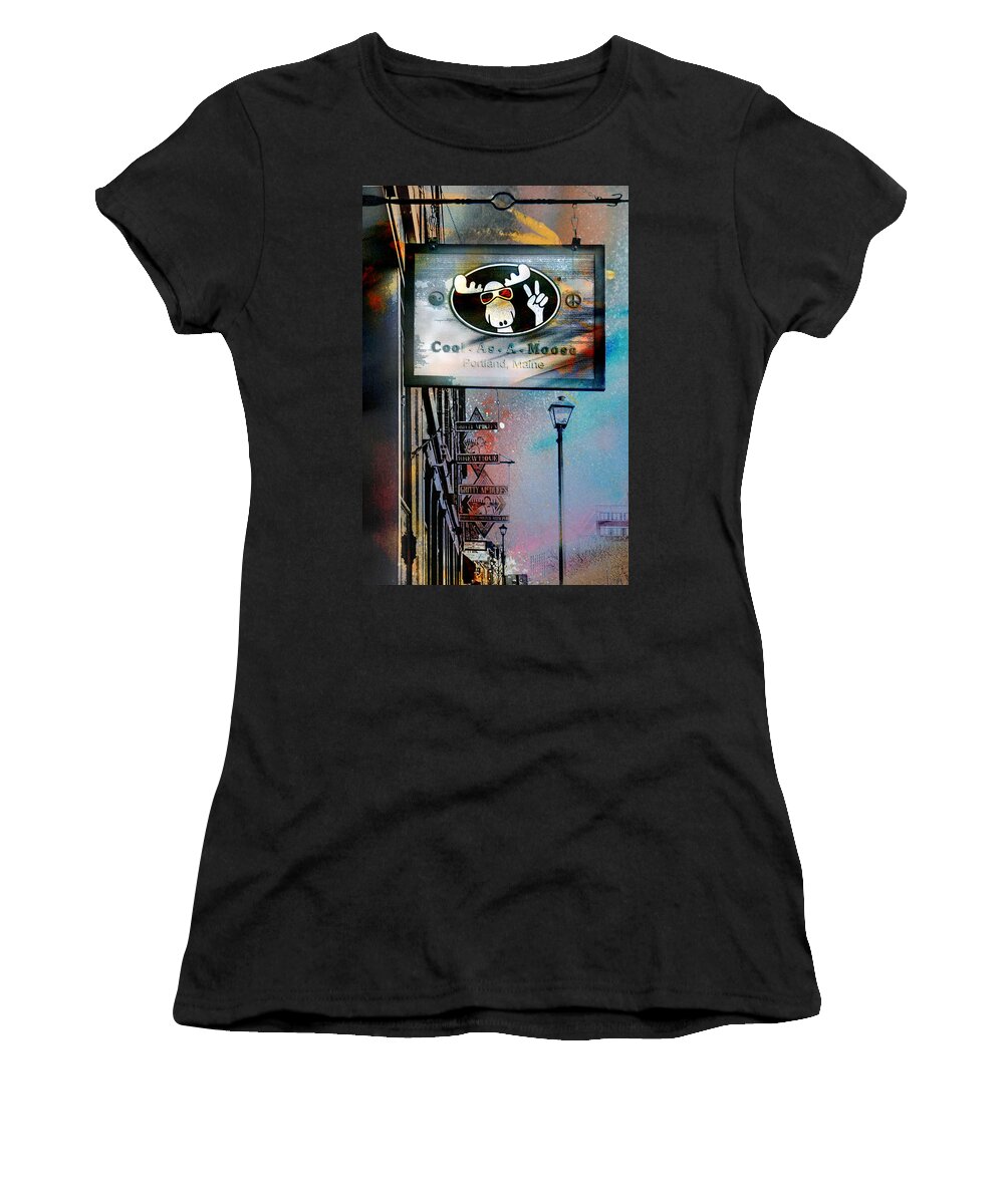 Moose Women's T-Shirt featuring the photograph Cool As A Moose by Ed Hall