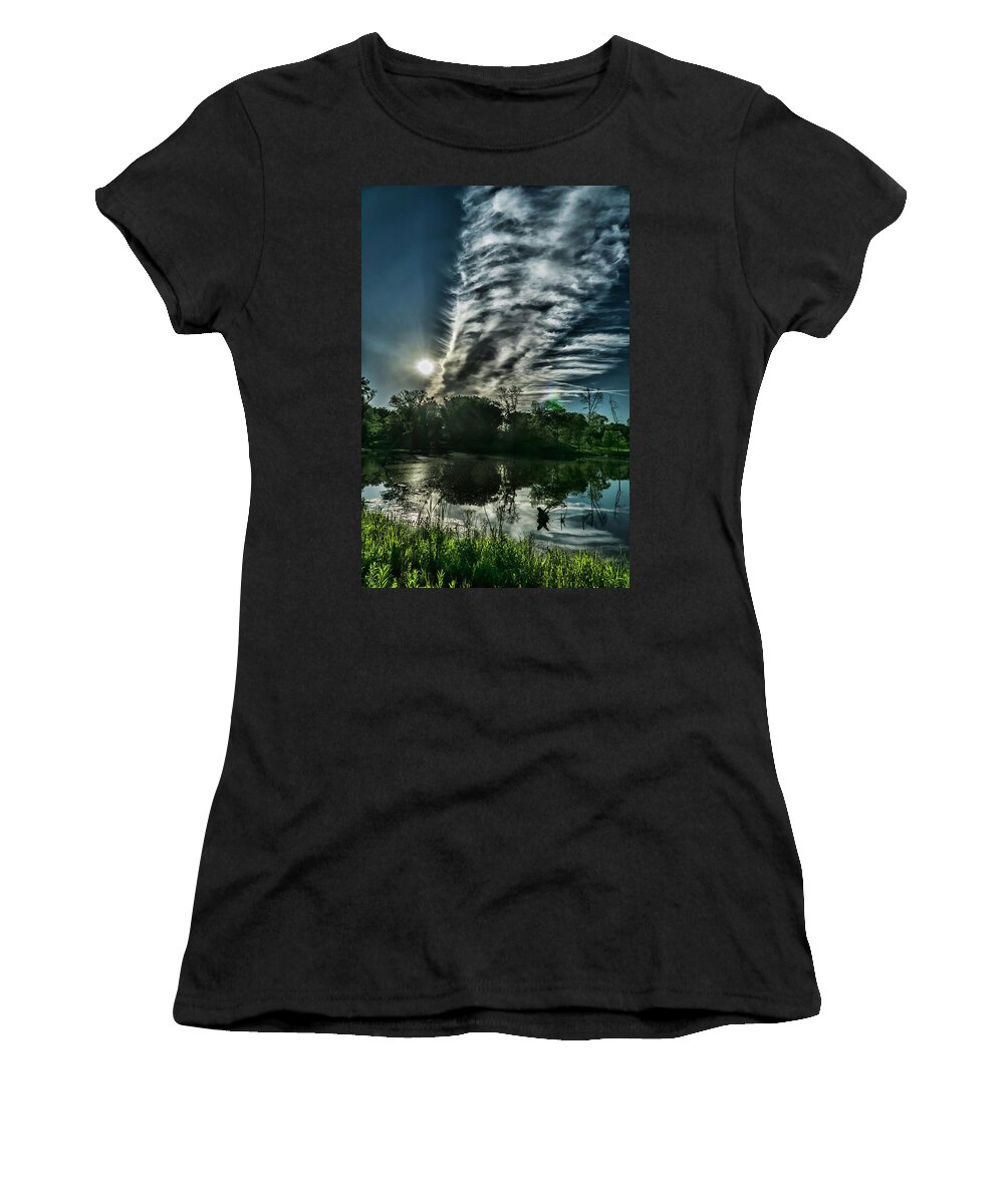 Cloud Women's T-Shirt featuring the photograph Cool looking cloud in the morning sun by Sven Brogren