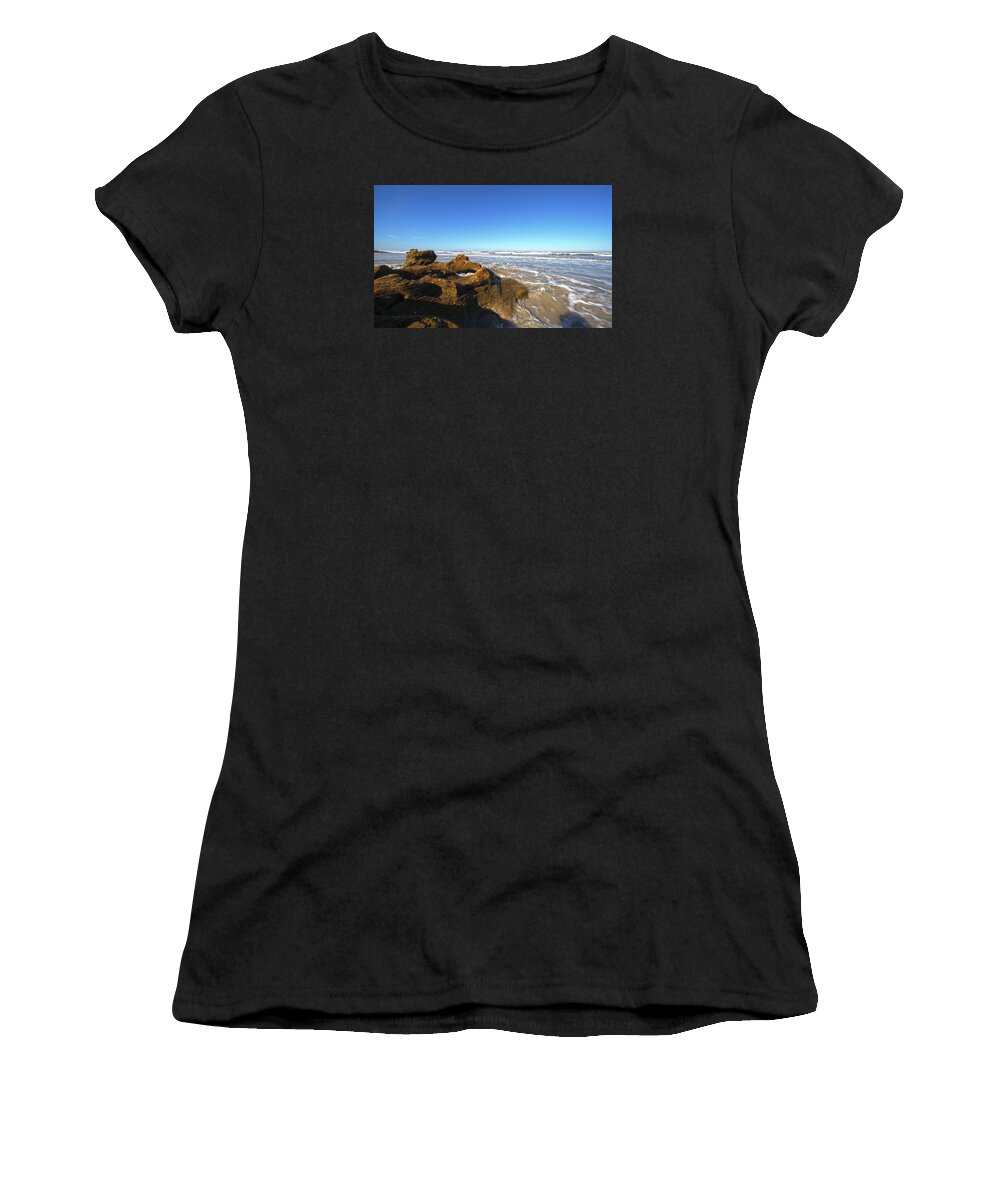Silhouette Women's T-Shirt featuring the photograph Coquina Beach by Robert Och