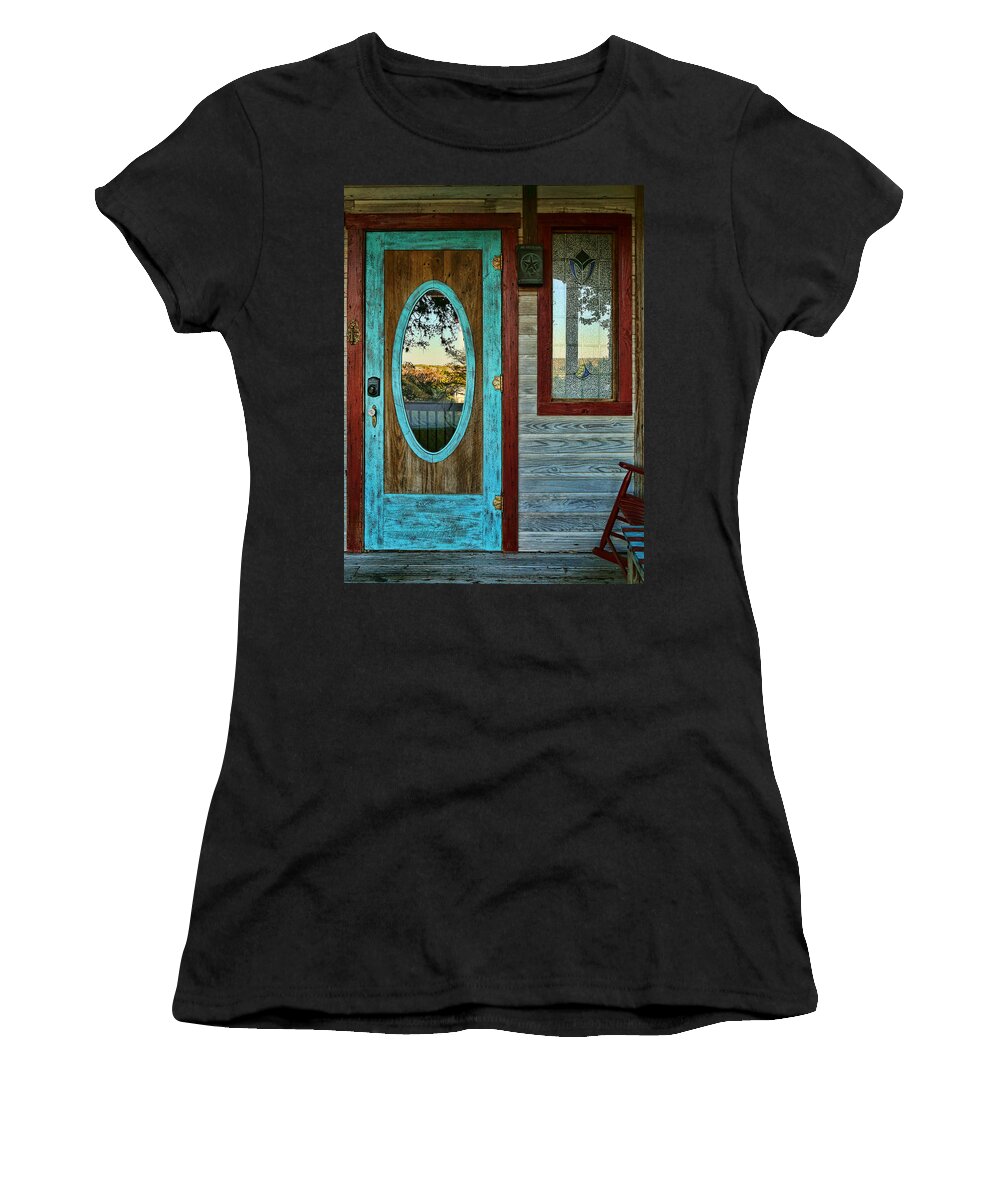 Country Women's T-Shirt featuring the photograph Country Door by Judy Vincent
