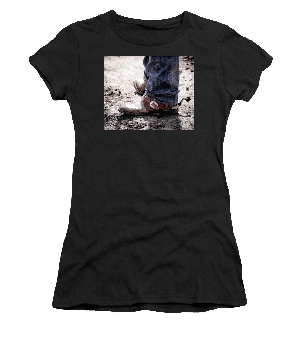 Boots Women's T-Shirt featuring the photograph Cowboy Boots by Athena Mckinzie
