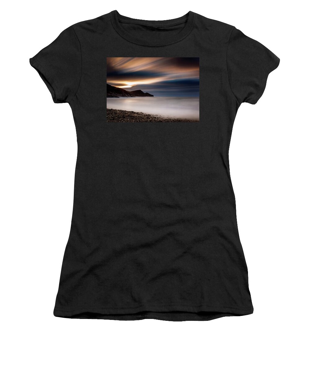 Crackington Haven Women's T-Shirt featuring the photograph Crackington Haven Sunset by Maggie Mccall