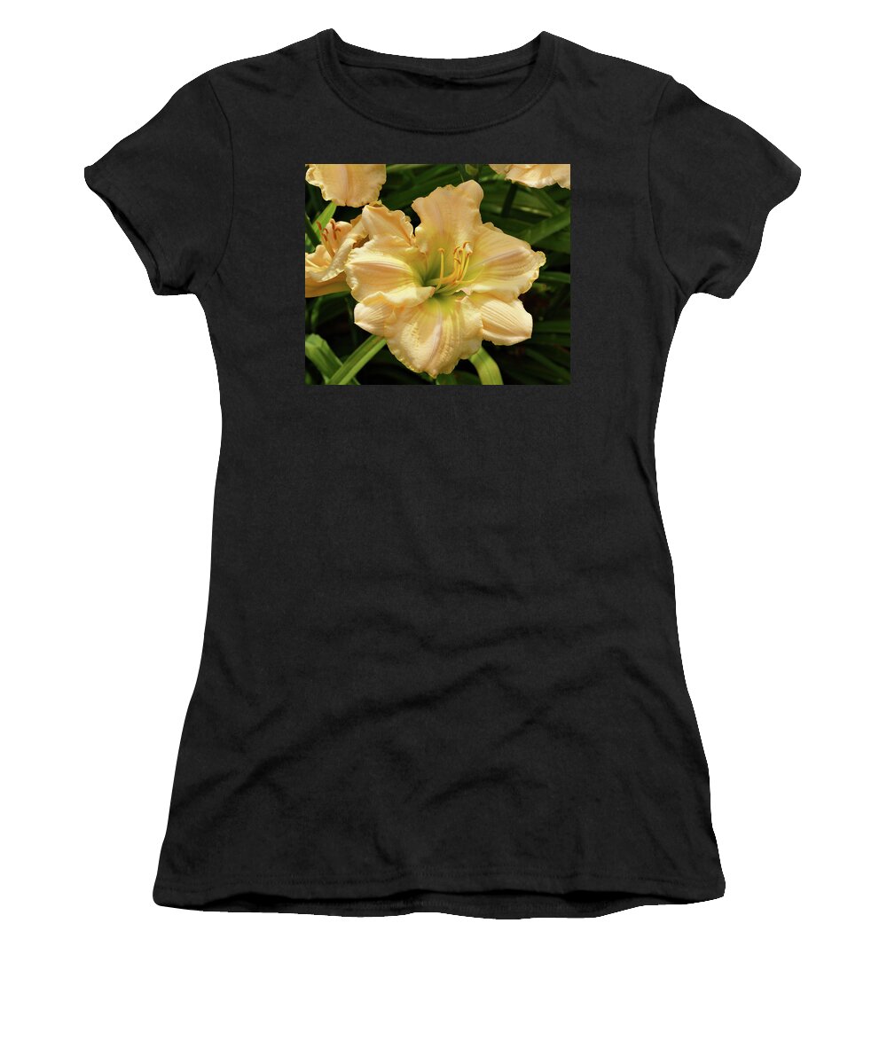 Daylilies Women's T-Shirt featuring the photograph Cream Daylily by Sandy Keeton