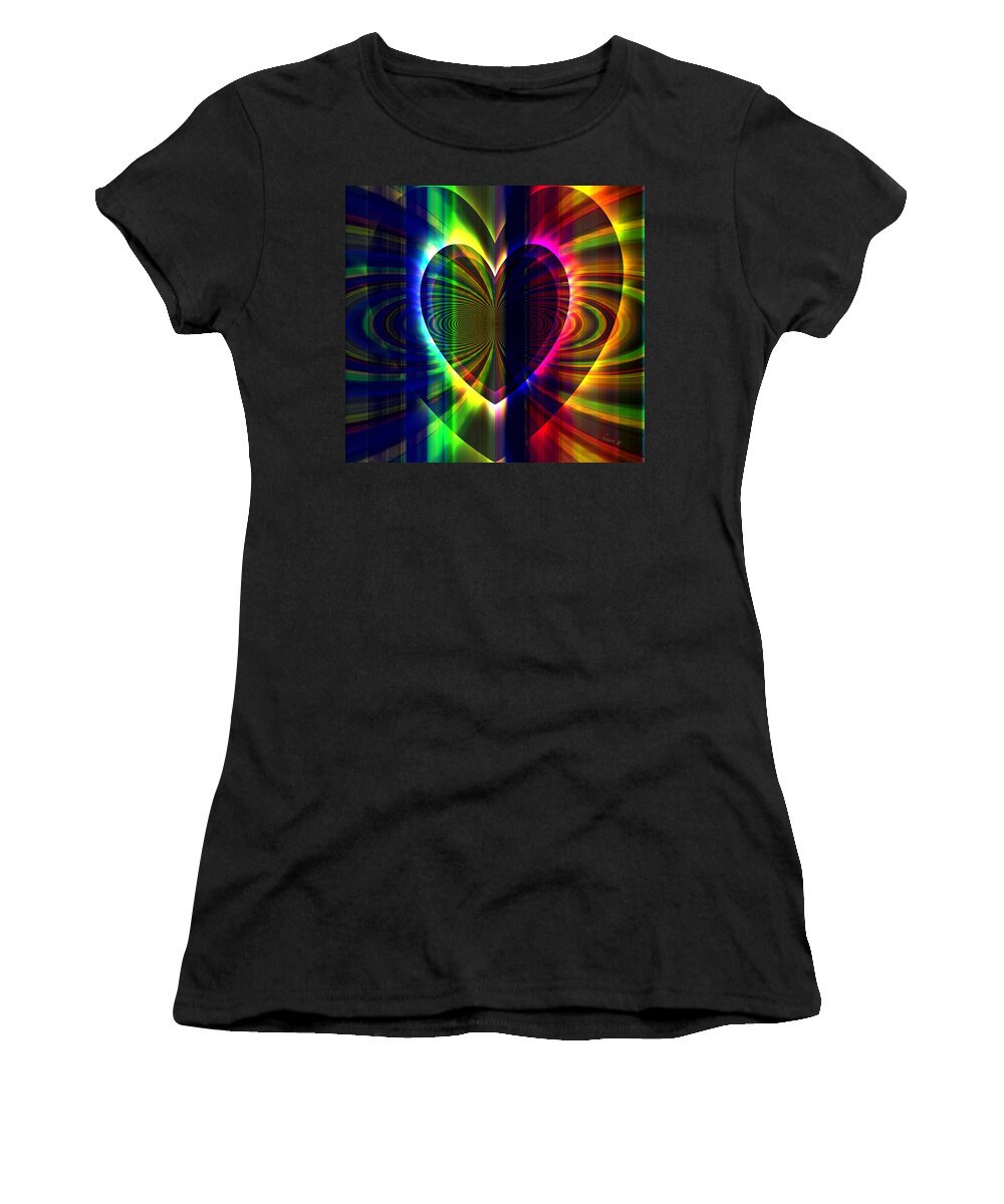 Fania Simon Women's T-Shirt featuring the digital art Creative Heart by Fania Simon