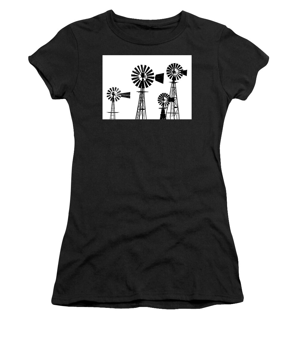 1920s America Women's T-Shirt featuring the photograph Dan Cyn's Windmill Museum by Gary Warnimont
