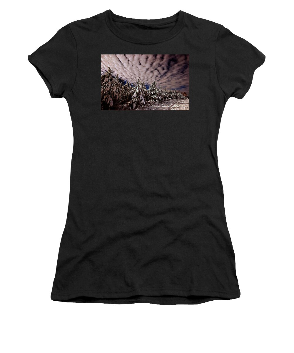 Dancing Trees Framed Prints Women's T-Shirt featuring the photograph Dancing Trees by John Harding
