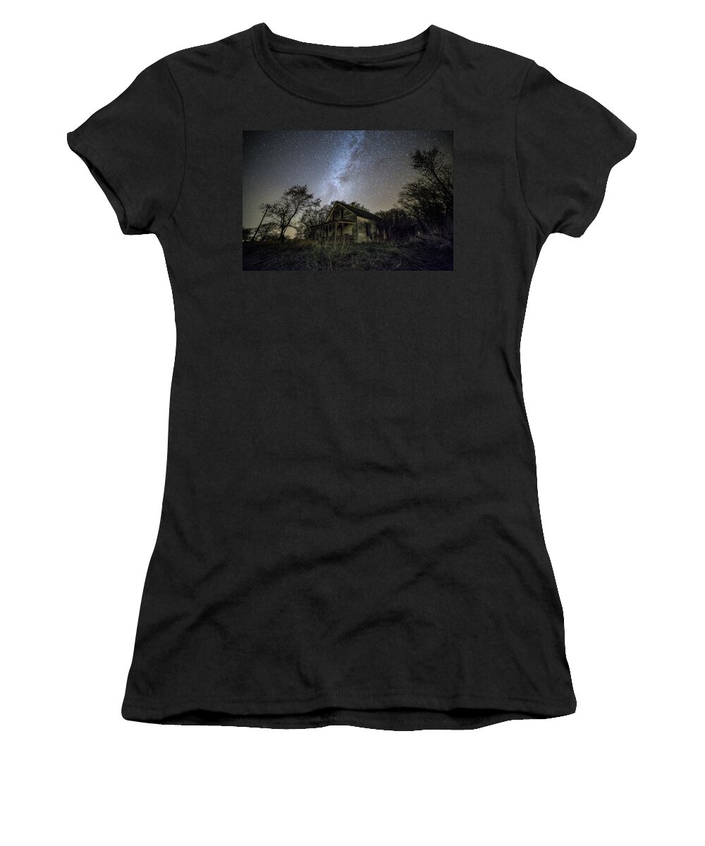 Trees Women's T-Shirt featuring the photograph dARK pLACES by Aaron J Groen