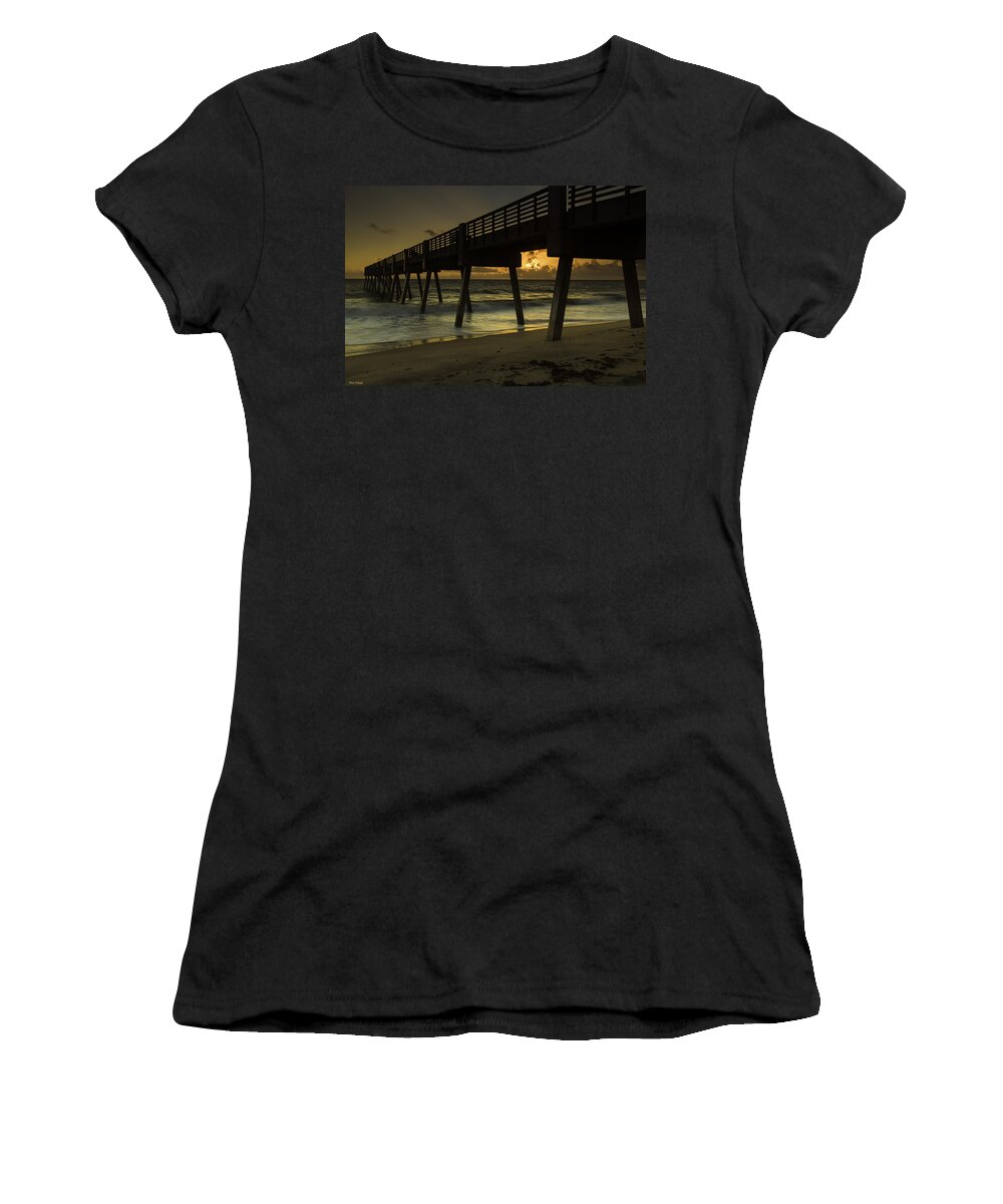 Pier Women's T-Shirt featuring the photograph Dawn at the Pier by Fran Gallogly