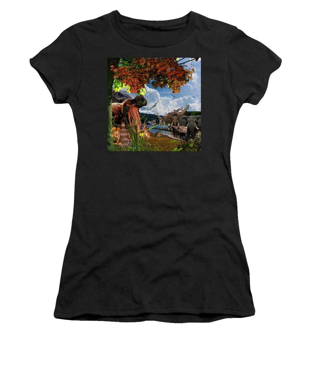 God's Creation Women's T-Shirt featuring the digital art Day 6 II by Lourry Legarde