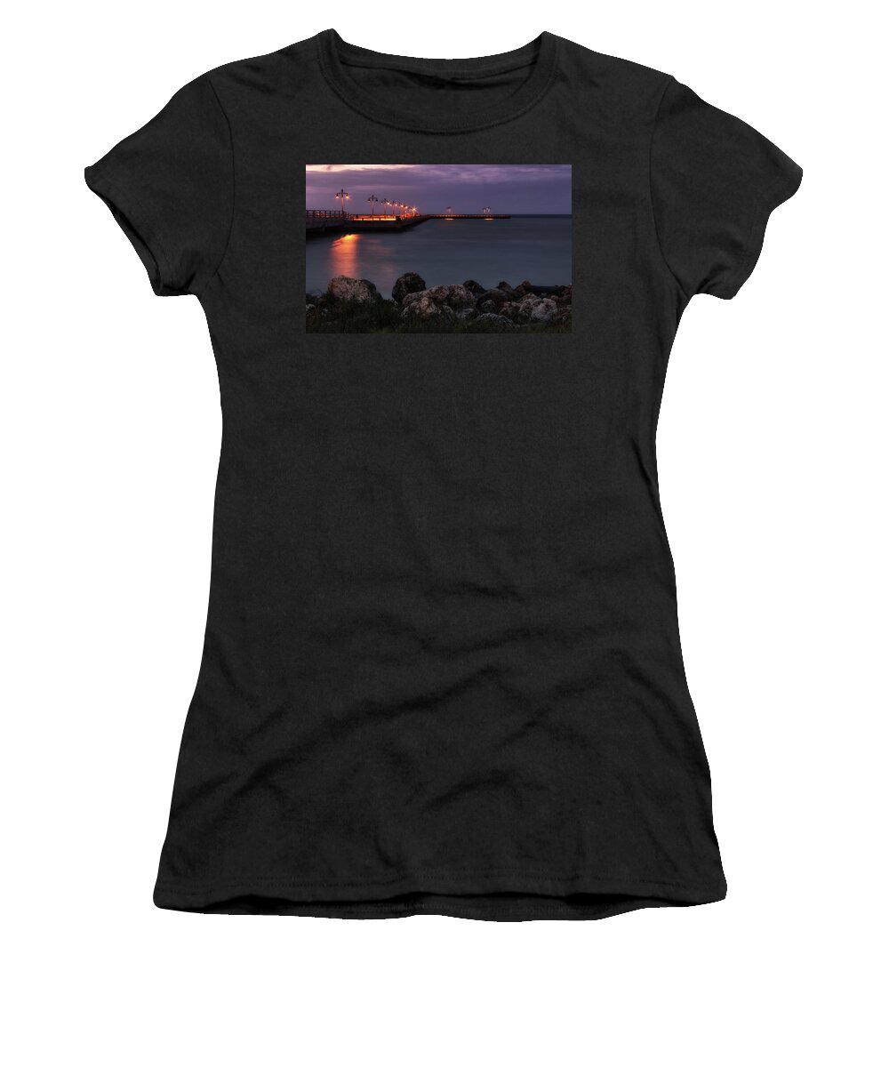Pier Women's T-Shirt featuring the photograph Daybreak in Key West by Kim Hojnacki