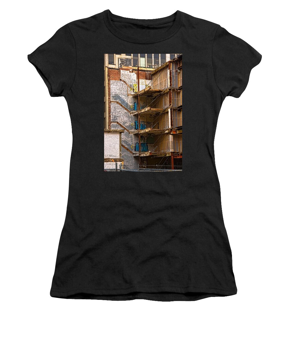 Building Women's T-Shirt featuring the photograph De-Construction by Christopher Holmes