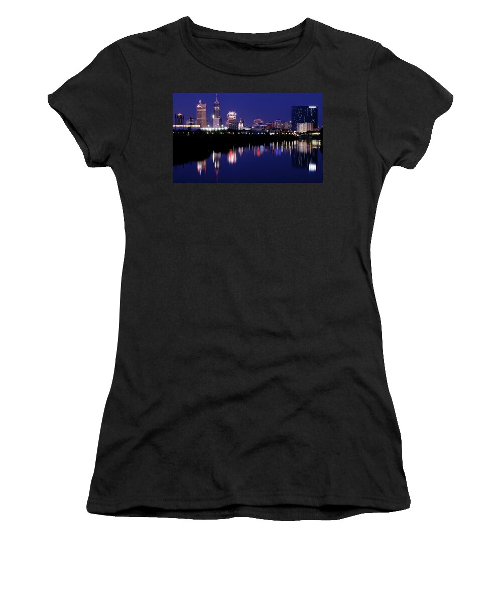 Indianapolis Women's T-Shirt featuring the photograph Deep Blue Indy by Frozen in Time Fine Art Photography