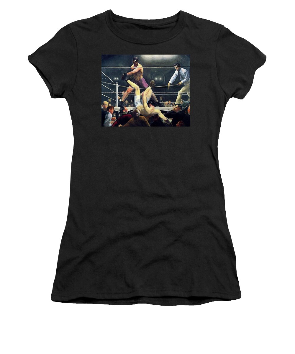 Dempsey Women's T-Shirt featuring the painting Dempsey and Firpo by George Wesley Bellows