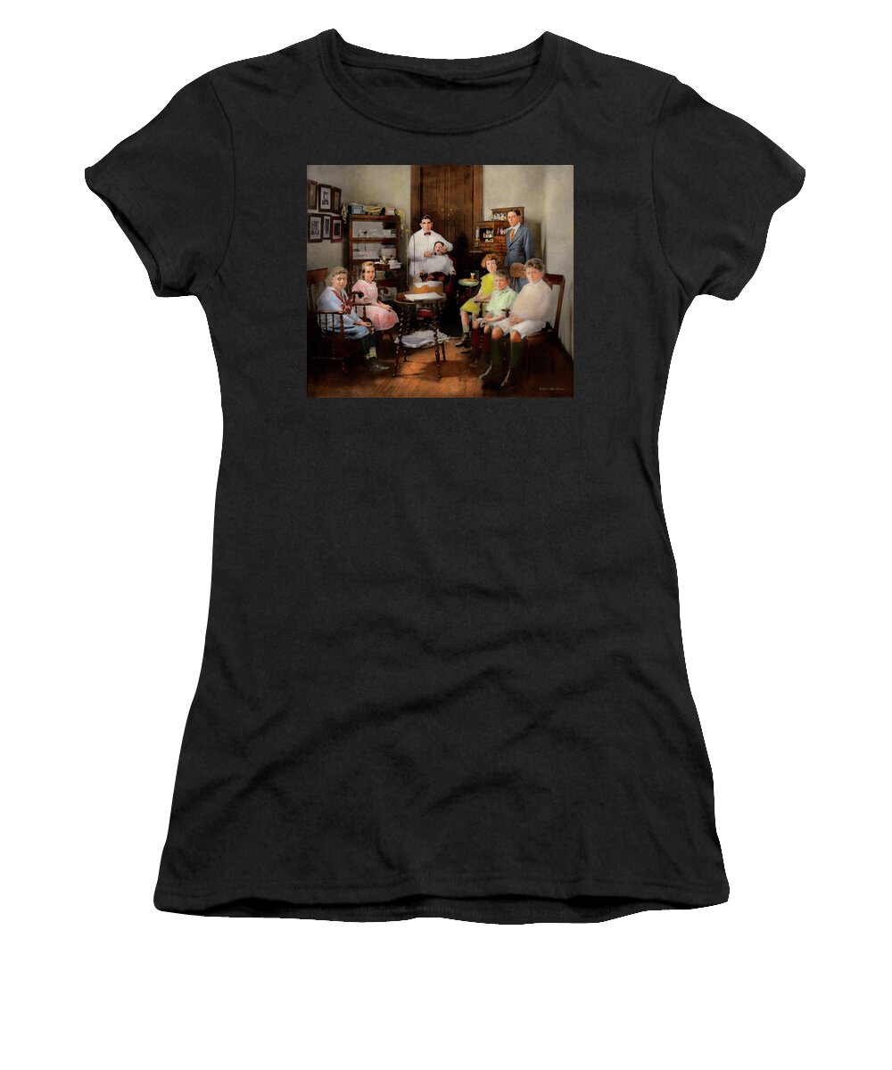 Dentist Art Women's T-Shirt featuring the photograph Dentist - The family practice 1921 by Mike Savad