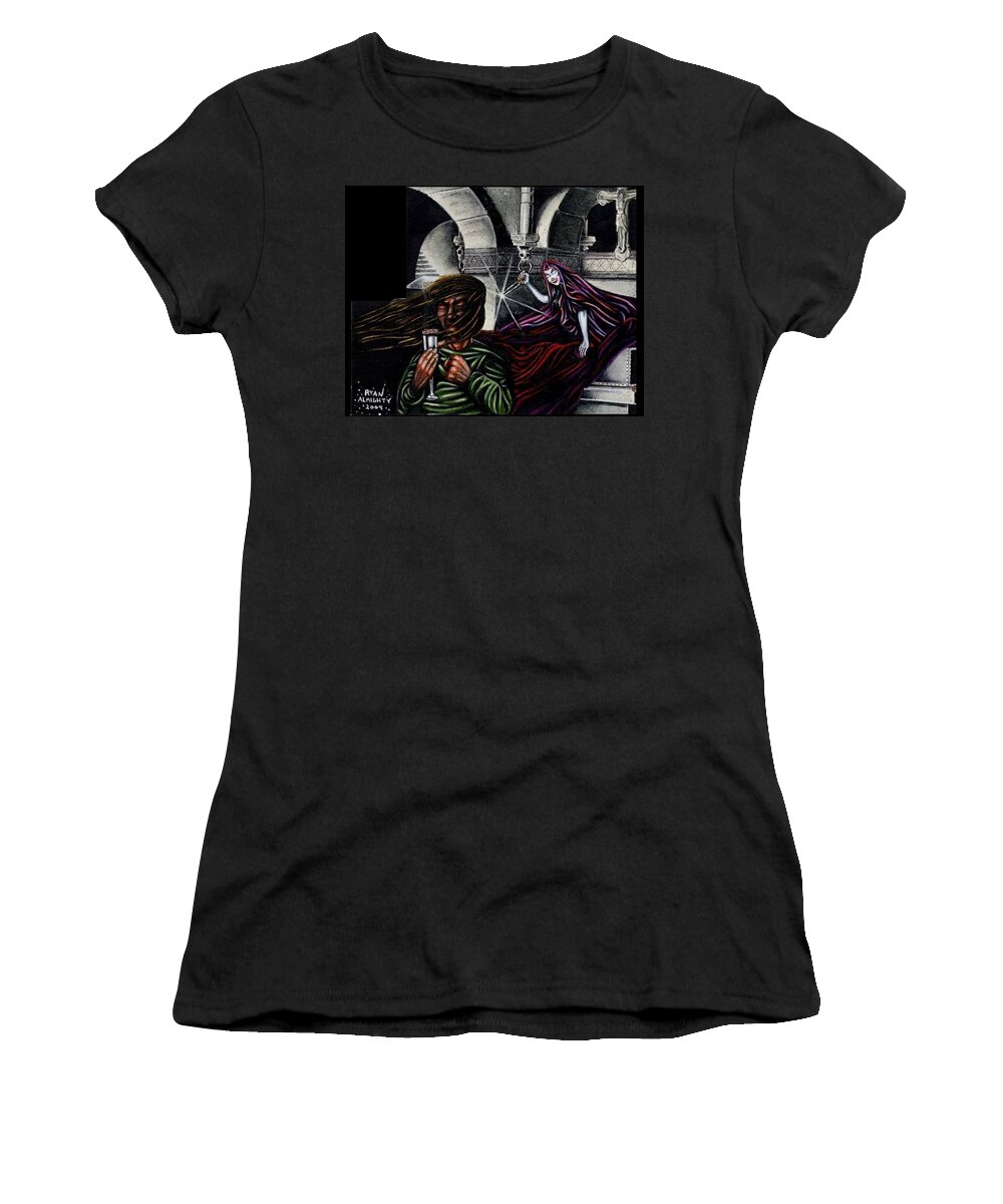 Desecrator Women's T-Shirt featuring the painting Desecrator album cover by Ryan Almighty