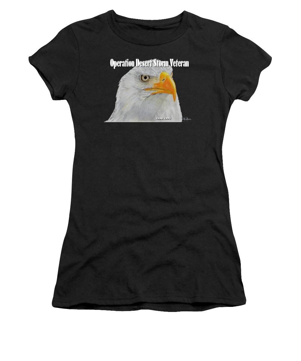 Desert Women's T-Shirt featuring the drawing Desert Storm Eagle by Bill Richards