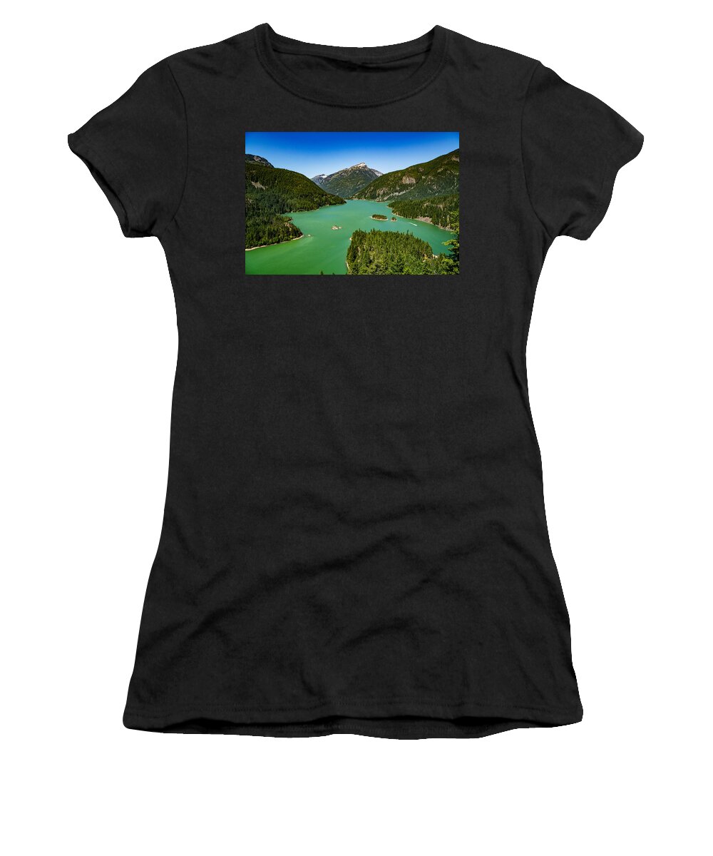Range Women's T-Shirt featuring the photograph Diablo Lake Overlook by Dave Files