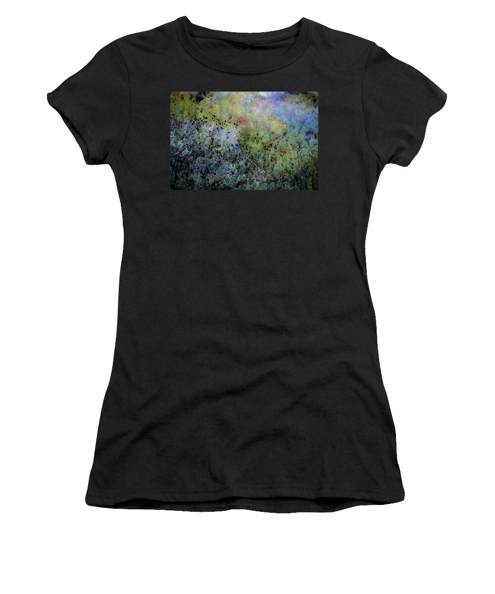 Digital Watercolor Women's T-Shirt featuring the photograph Digital Watercolor Field of Wildflowers 4064 W_2 by Steven Ward
