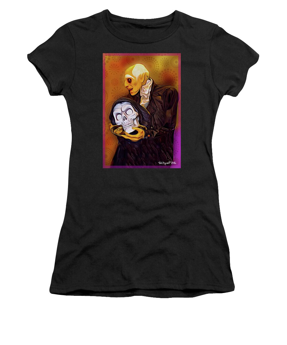 Halloween Women's T-Shirt featuring the painting Dinner Is Served by Ted Azriel