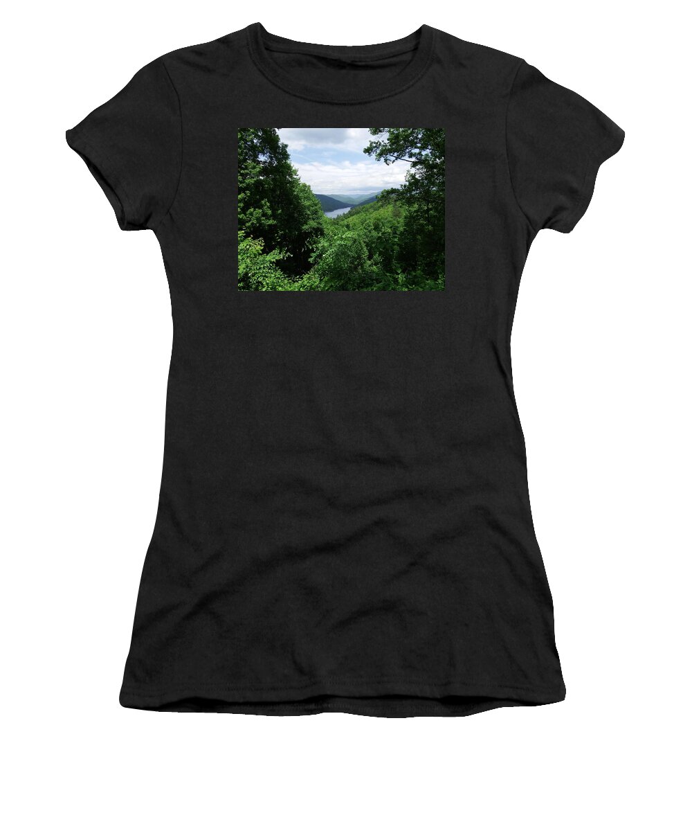 Colorful Women's T-Shirt featuring the photograph Distant Mountains by Cathy Harper