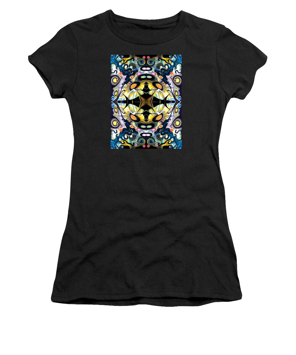  Women's T-Shirt featuring the mixed media Distorted Serenity by Tracy McDurmon