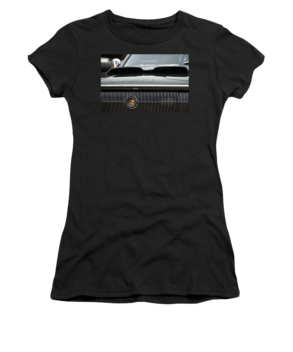  Women's T-Shirt featuring the photograph Dodge Charger Hood by Dean Ferreira