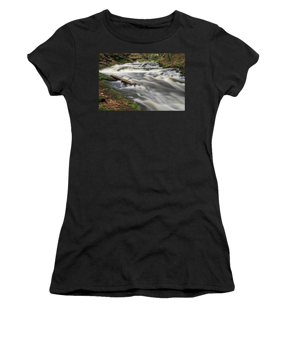 Waterfall Women's T-Shirt featuring the photograph Down The Throat by Allan Van Gasbeck