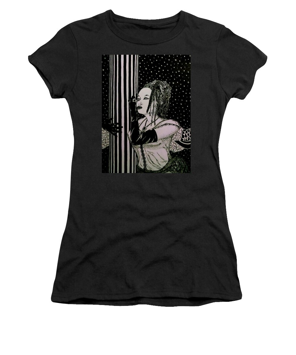 Pen & Ink Women's T-Shirt featuring the drawing Dreaming of Being Free by Red Gevhere