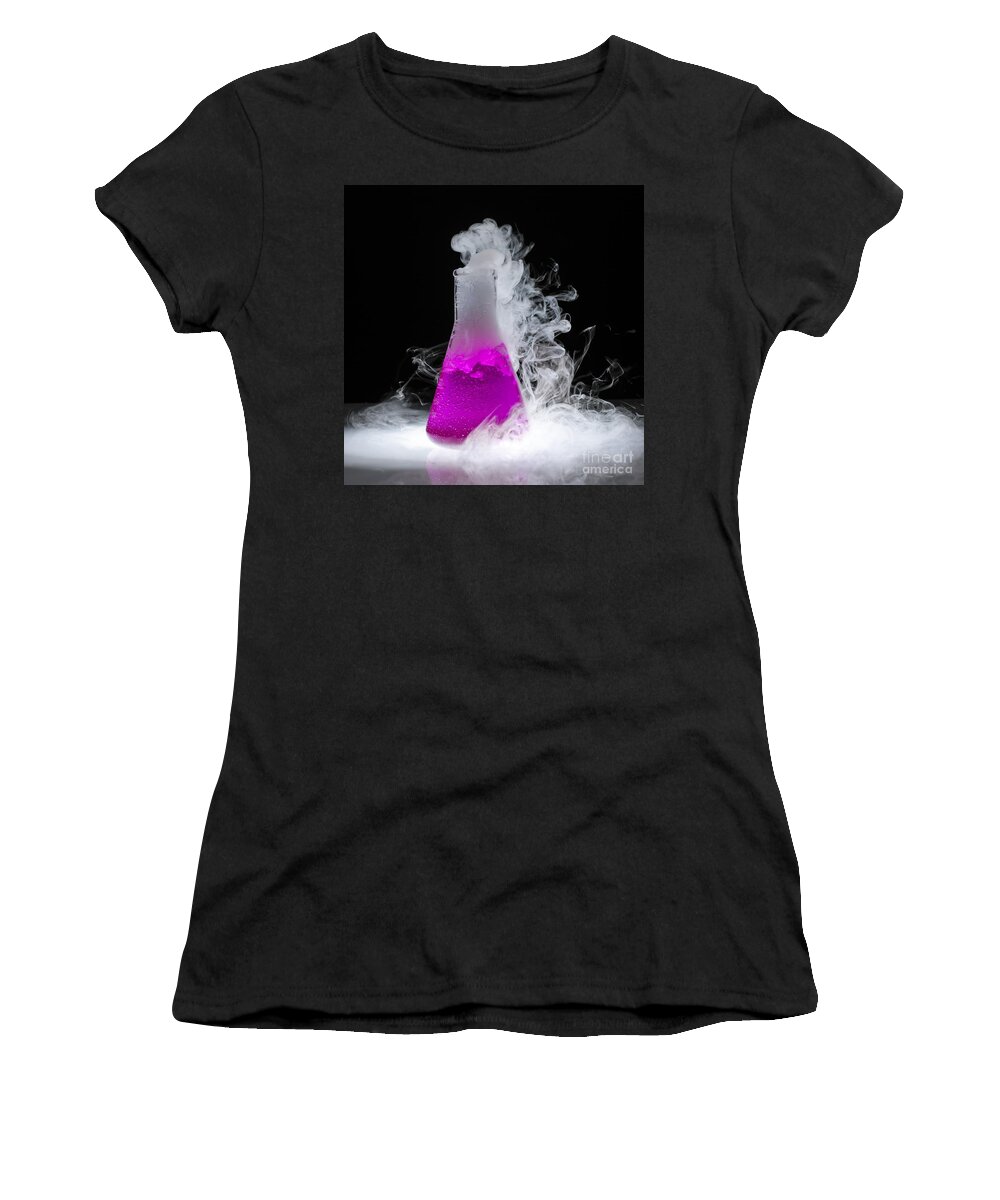 Indoors Women's T-Shirt featuring the photograph Dry Ice Vaporizing by Spl