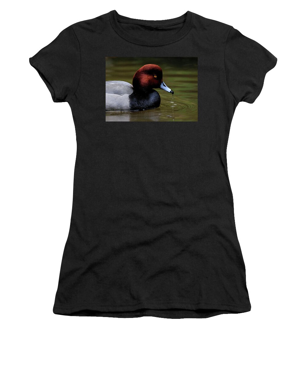 Red Head Duck Women's T-Shirt featuring the photograph Duck Drip by Steve McKinzie