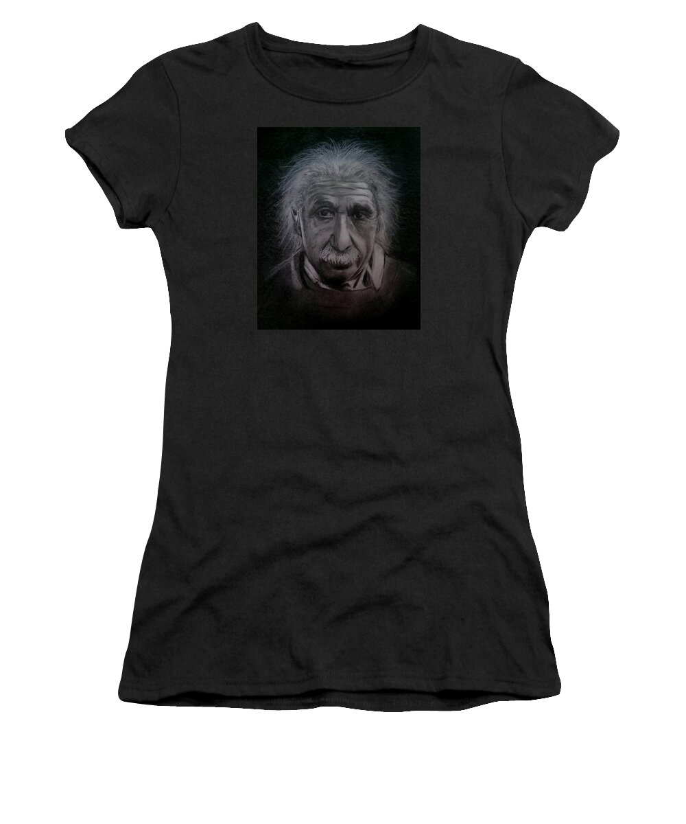 Einstein Women's T-Shirt featuring the drawing E Mc2 by Carole Hutchison