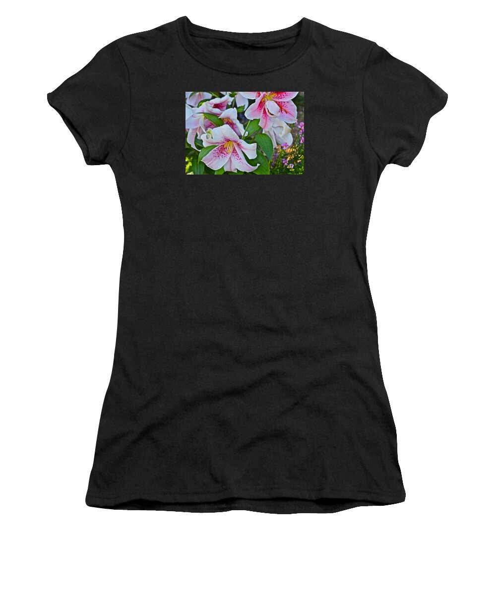 Lilies Women's T-Shirt featuring the photograph Early August Tumble of Lilies by Janis Senungetuk