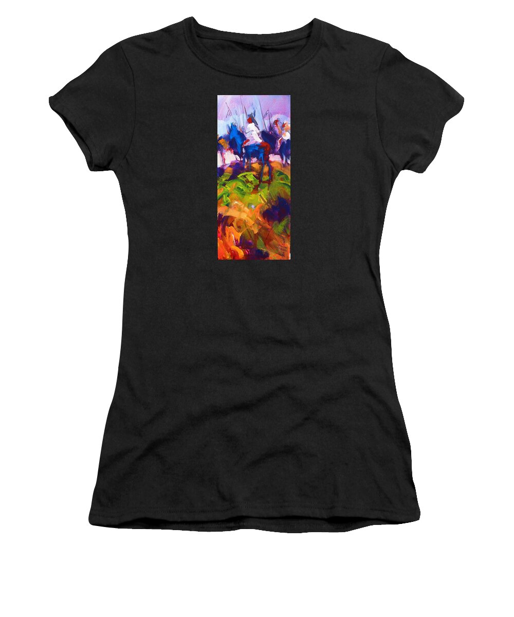 Indians Women's T-Shirt featuring the painting Earth People by Les Leffingwell