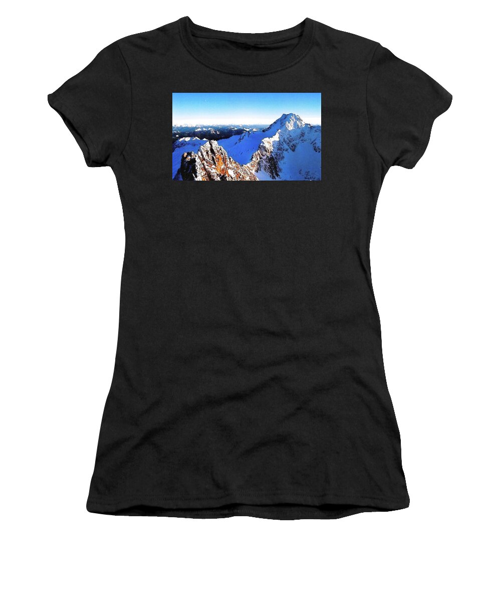  Women's T-Shirt featuring the photograph East Ridge of South Twin Sister Washington 2005 by Leizel Grant