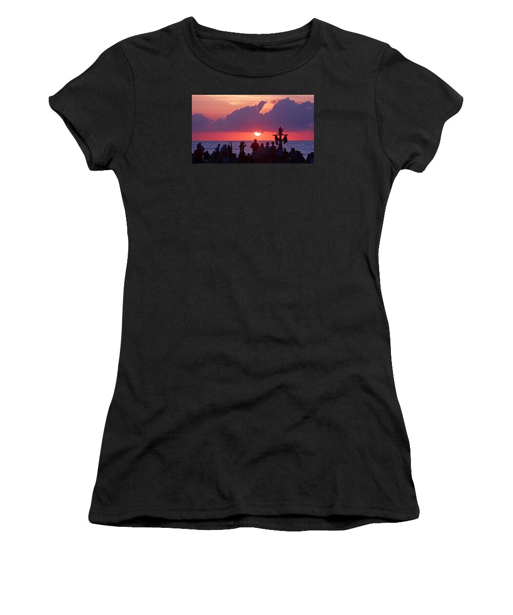Easter Women's T-Shirt featuring the photograph Easter Sunrise Beach Service by Lawrence S Richardson Jr