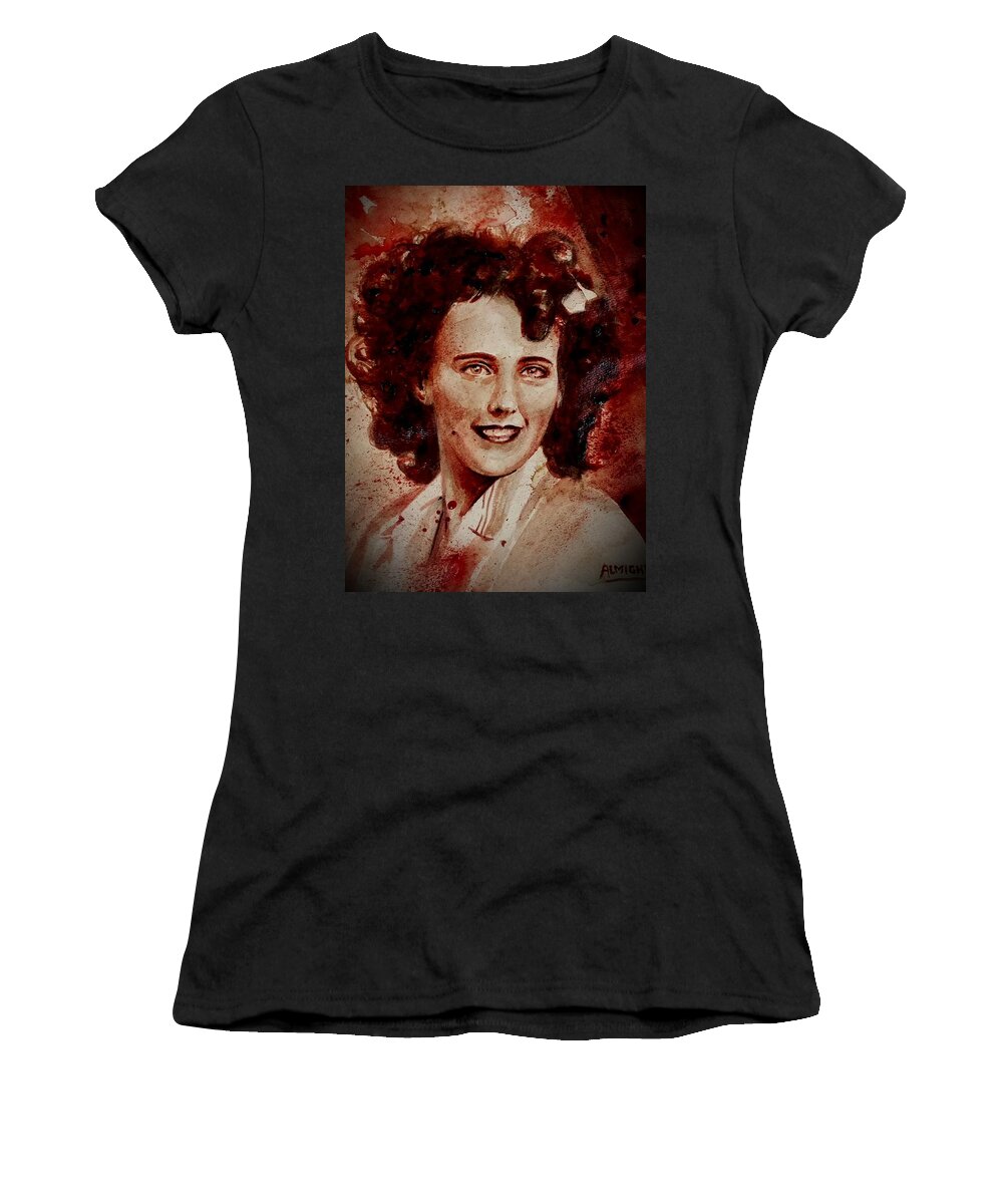 Ryan Almighty Women's T-Shirt featuring the painting Elizabeth Short by Ryan Almighty