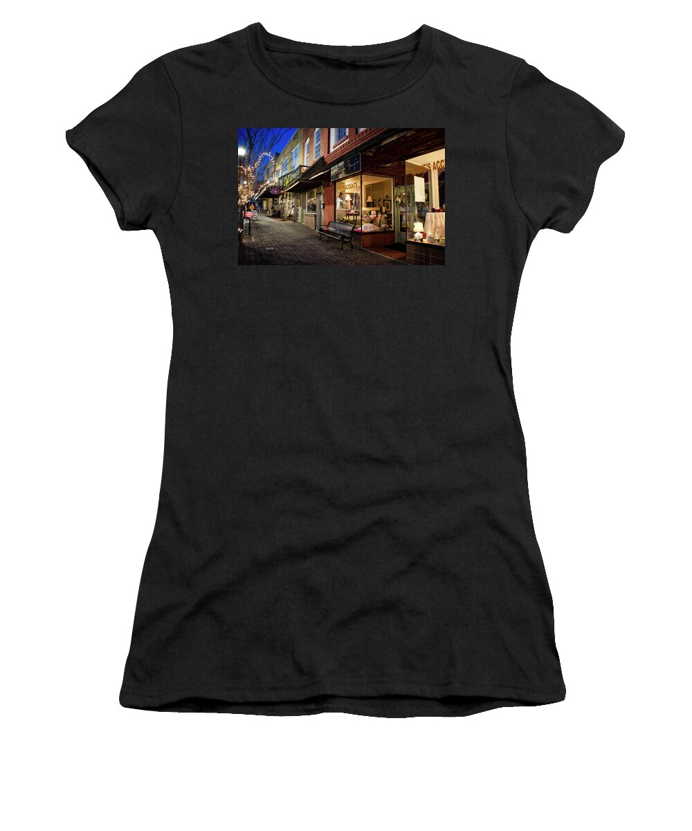 Ellijay Women's T-Shirt featuring the photograph Ellijay Window Shopping by Greg and Chrystal Mimbs