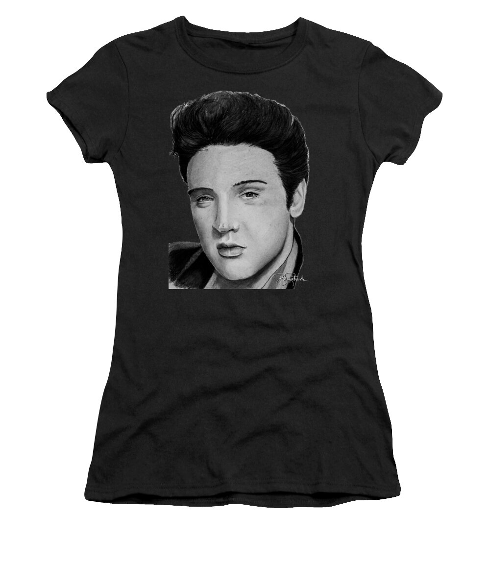 Elvis Women's T-Shirt featuring the drawing Elvis A Presley by Bill Richards
