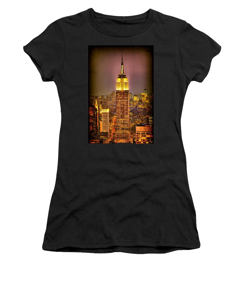 New York Women's T-Shirt featuring the photograph Empire Light by Chris Lord