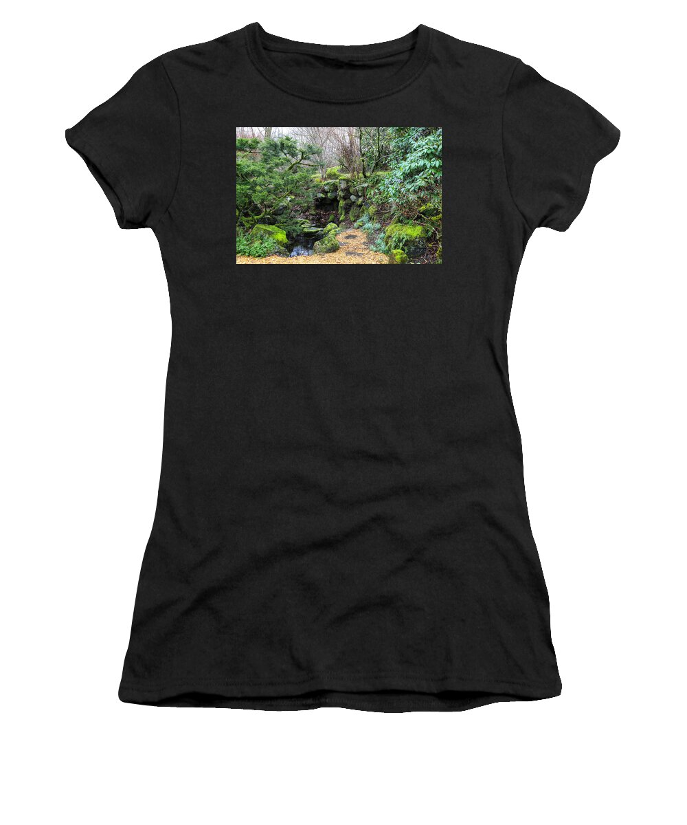 Pond Women's T-Shirt featuring the photograph Enchanted Garden by Lorraine Baum