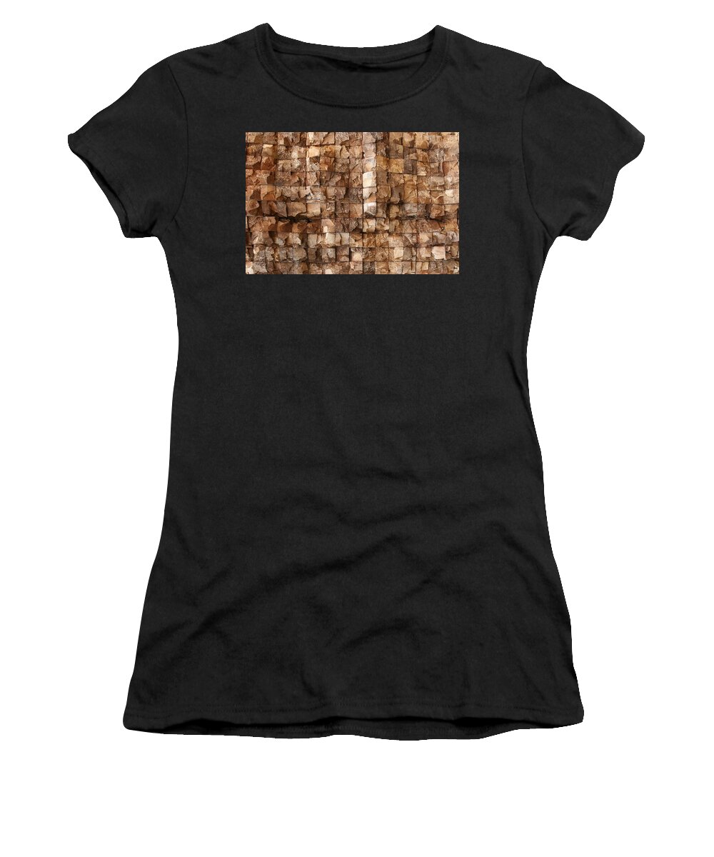 Texture Women's T-Shirt featuring the photograph End grain 132 by Michael Fryd
