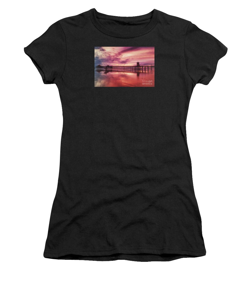 Pier Women's T-Shirt featuring the photograph End of Days at the Pier by Susan Gary