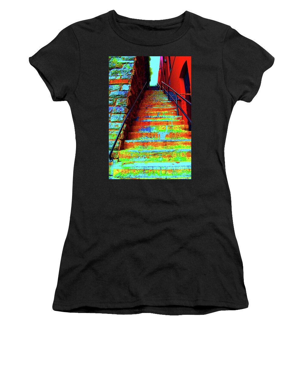 Exorcist Women's T-Shirt featuring the photograph Exorcist Steps by Jost Houk