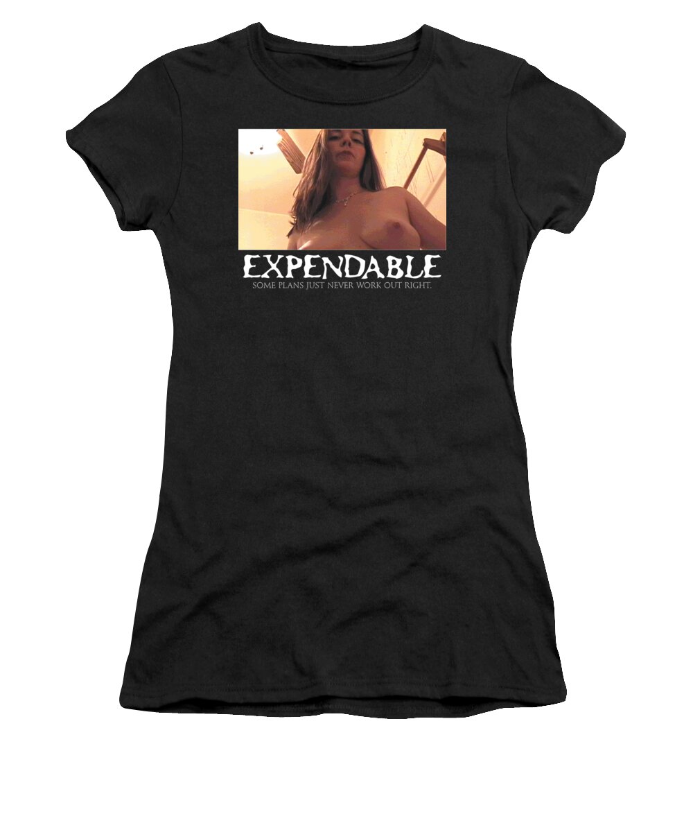 Movie Women's T-Shirt featuring the digital art Expendable 7 by Mark Baranowski