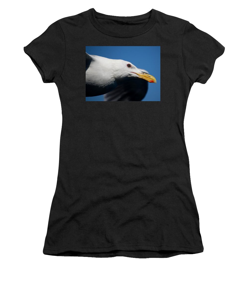 Seagull Women's T-Shirt featuring the photograph Eye of a Seagull by Sumoflam Photography
