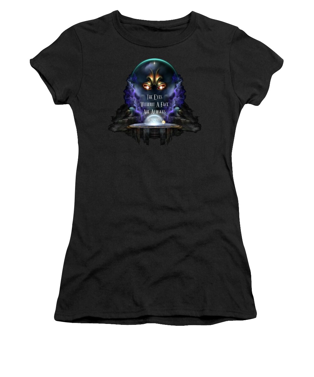 Spying Women's T-Shirt featuring the digital art Eyes Without A Face ROO by Xzendor7